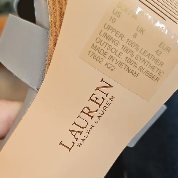 Lauren Ralph Lauren Gray Strappy Block Heels - Picture 8 of 12